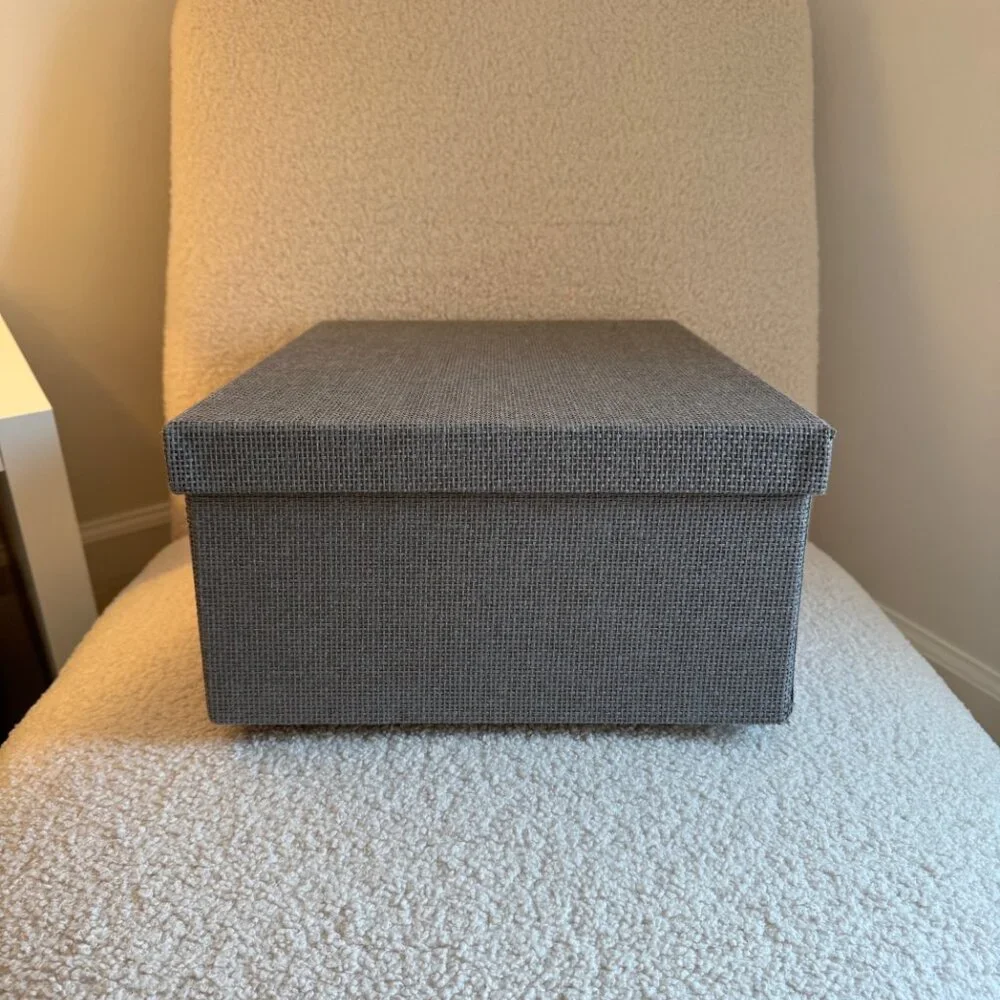 IKEA KVARNVIK Storage Box with Lid, Gray